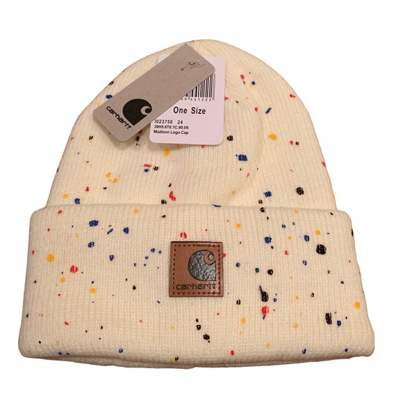 Carhartt Work In Progress Other - Carhartt Paint Splash Beanie - White